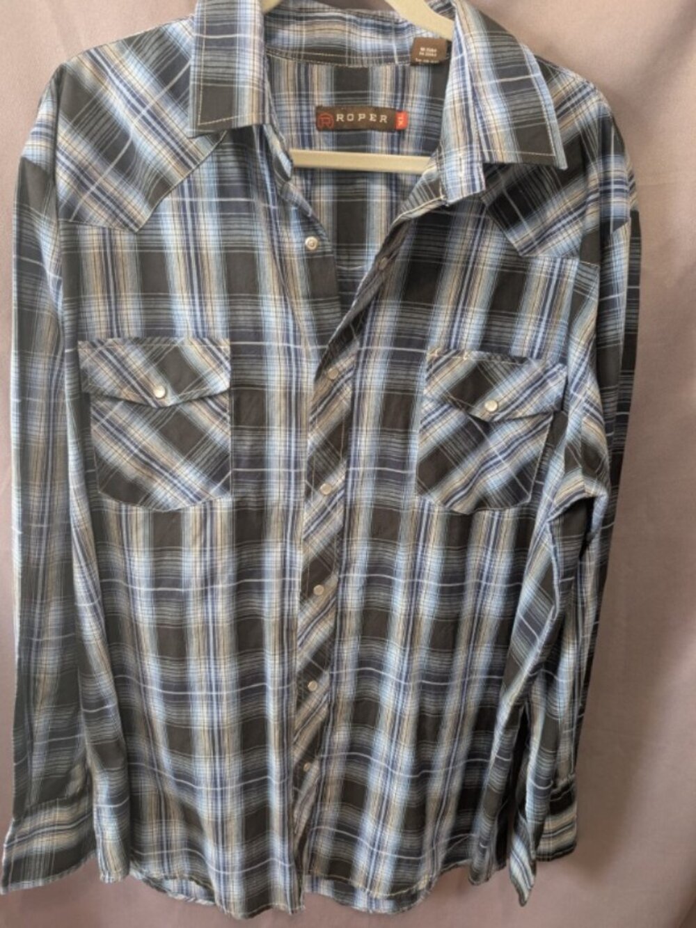 Roper Pearl Snap Western Shirt Size XL